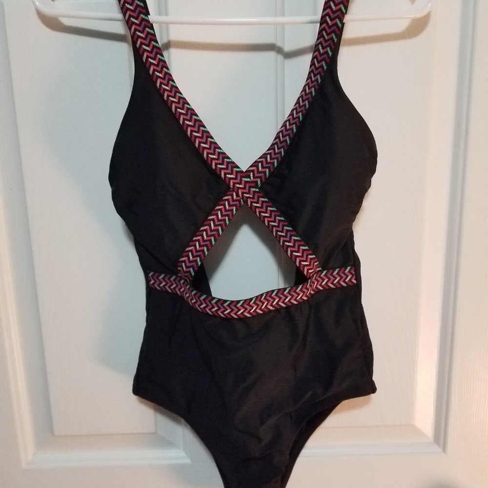NEW Black One-Piece Cut Out Swimsuit